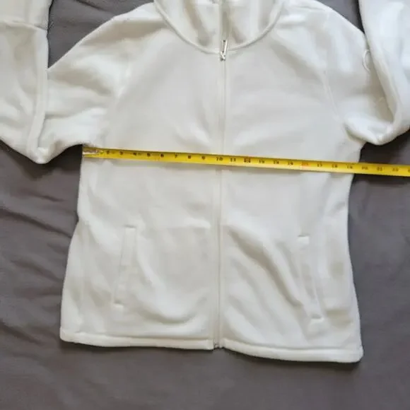 CALVIN KLEIN PERFORMANCE Fleece Jacket Womens Large White Embroidered Zip Hoodie - Picture 8 of 15